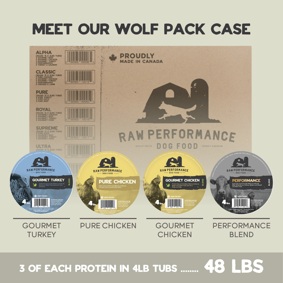 BEST VALUE The Wolf Pack 48lbs 12 tubs at 4lbs each Raw