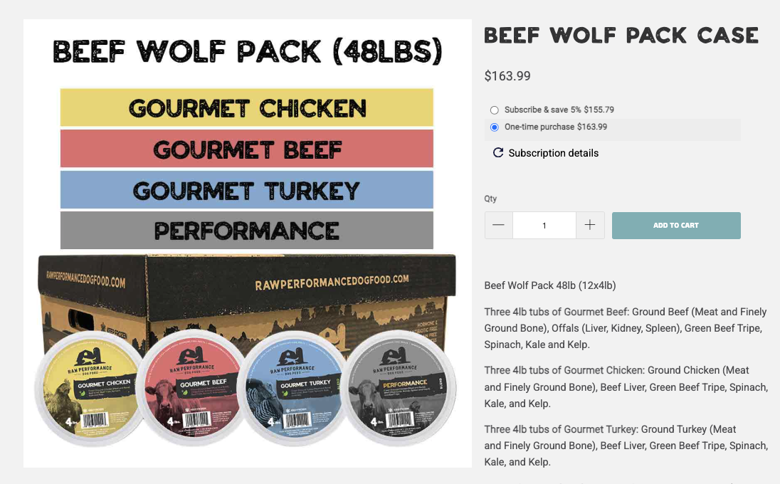 Raw pet food subscription delivery - how to - step 1