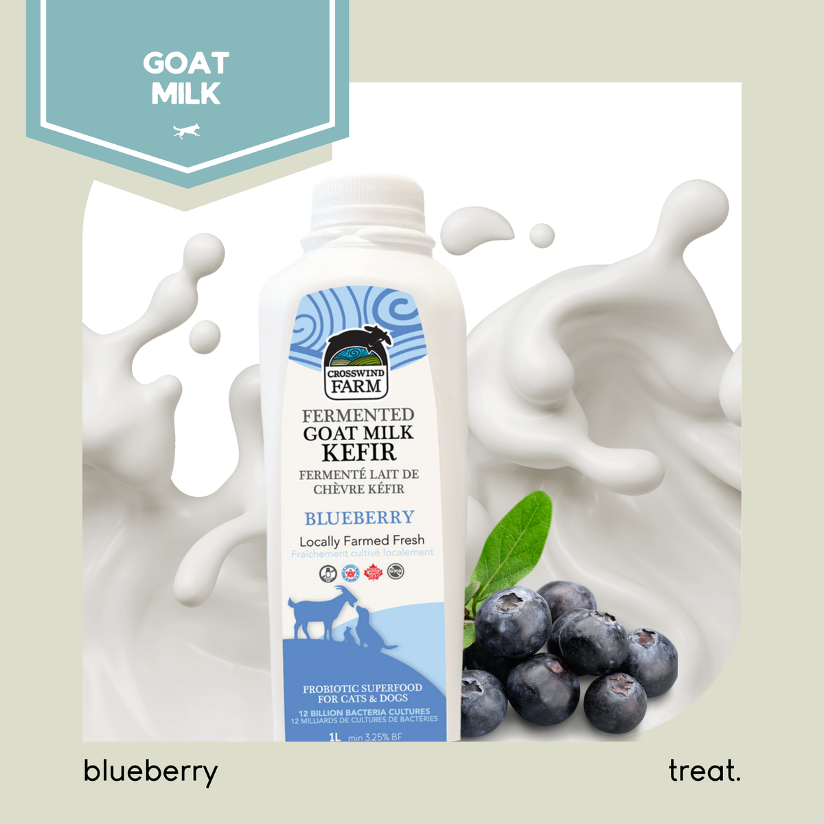 Kefir des fermes en croisement avec des bleuets