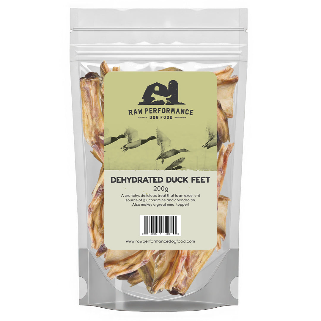 Dehydrated duck feet for dogs in resealable bag with subscription delivery available across Ontario