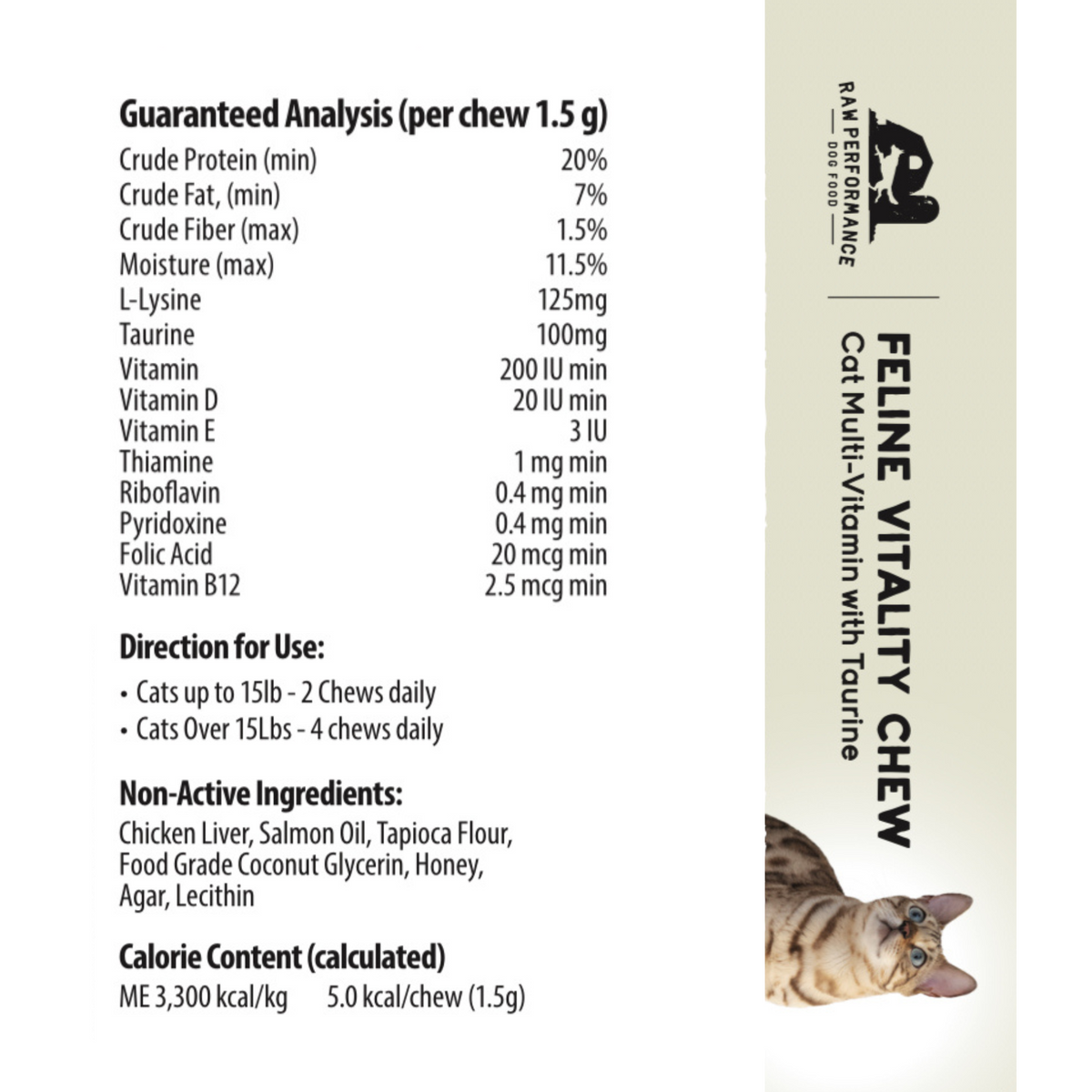 Mâcher de la vitalité féline