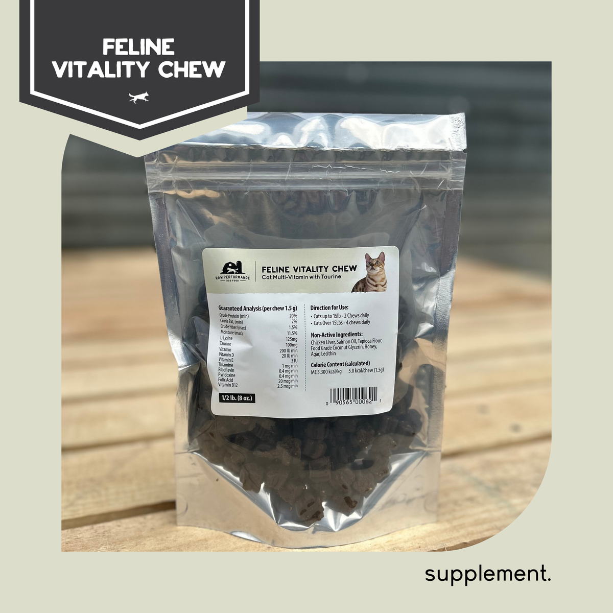 Mâcher de la vitalité féline